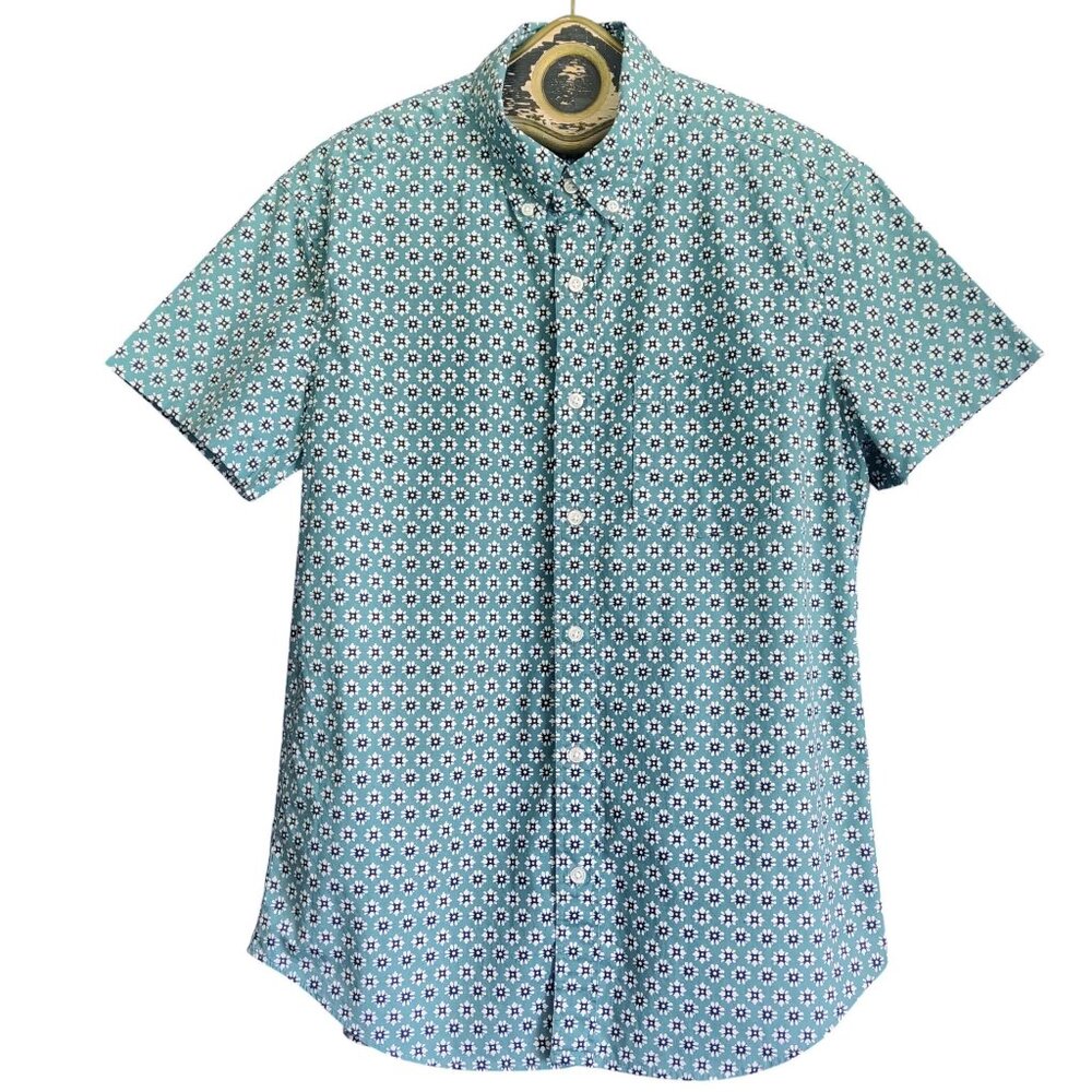 J.Crew Factory Atlantis Floral Print Button Down Flex Wash Slim Cotton Shirt M
